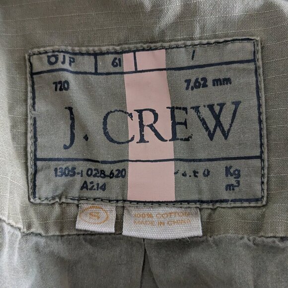 J. Crew Jacket Women's Small Green 720 Hooded Utility Cotton Military Style Coat - Picture 6 of 16